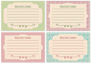 Retro Style Recipe Card Set - Free vector #359729